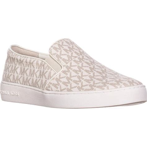 Michael Kors MK Ivy Dee Vanilla Slip On Sneakers Signature 